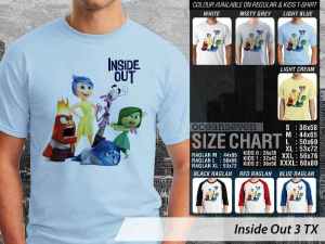 Kaos Film Inside Out, Kaos Animasi Inside Out, Kaos Couple Film Inside Out, Kaos Inside Out anak-anak